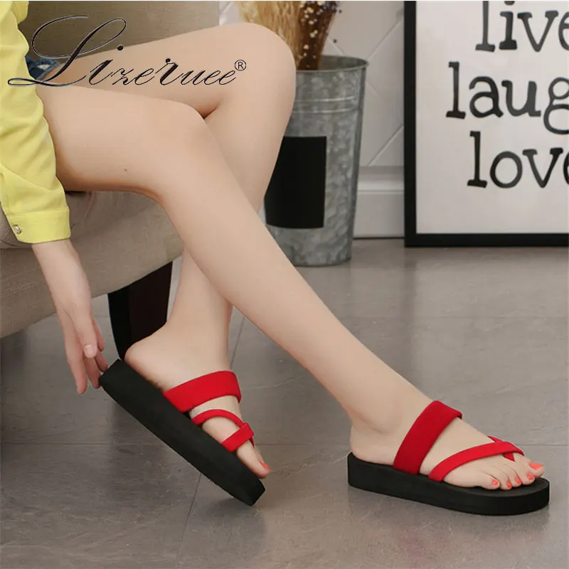 

Lizeruee Summer Woman Flip Flop Slippers Platform Wedge Beach Shoes Flip Flops Casual Fashion Open Toe Slippers Women Size 42