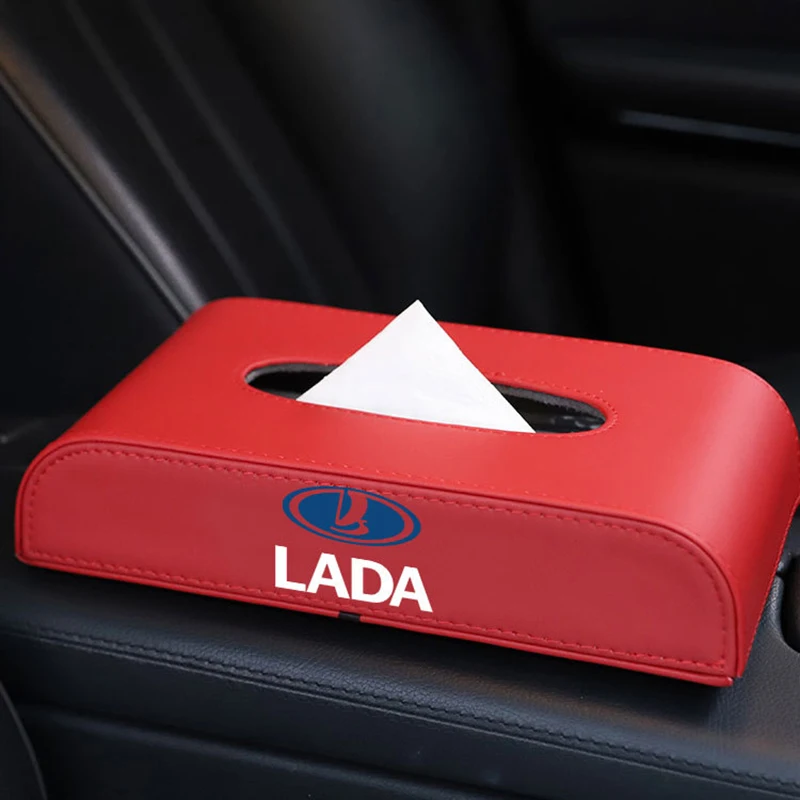 

1 pcs New Fashion Car Style PU Quality Tissue Box for lada VESTA niva kalina priora granta largus Car Interior Car Accessories