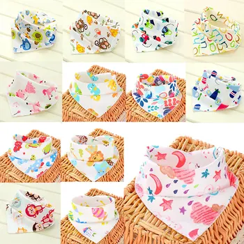 

3PCS Baby Bibs Triangle Bandana Double Cotton Bibs Cartoon Autumn Scarf Baby Boys Girls Feeding Apron Baby Stuff Baby Things