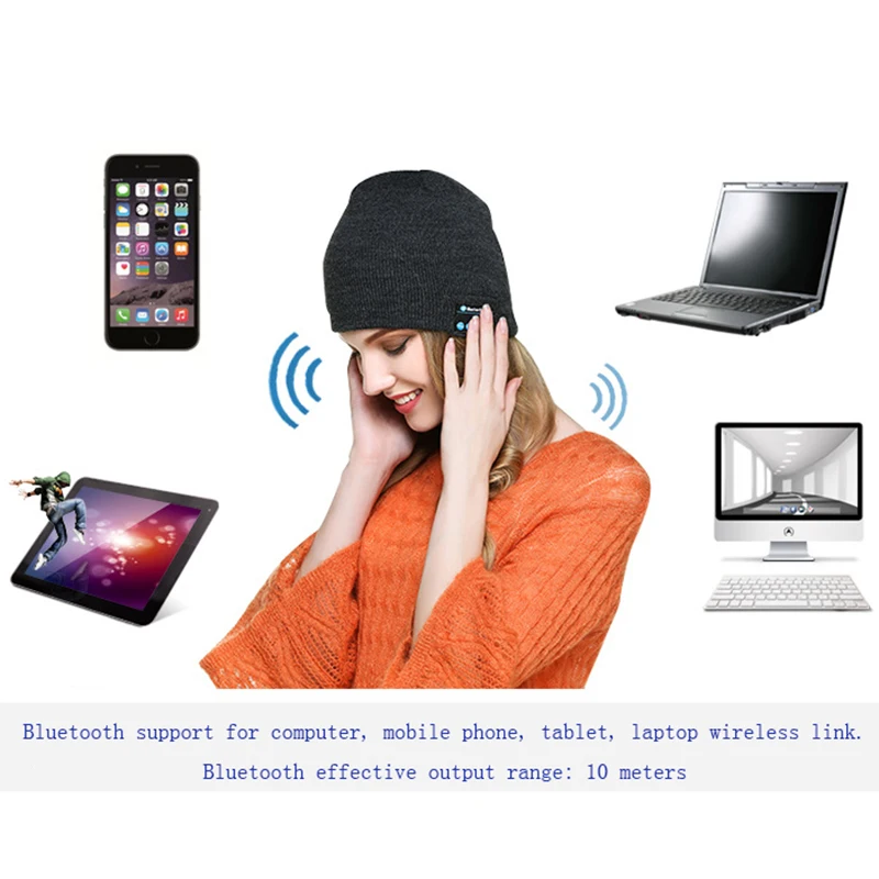Модная Беспроводная Bluetooth музыкальная вязаная шапка зимняя спортивная теплая шапка гарнитура динамик микрофон ручная работа Музыка Mp3 Волшебная умная шапка