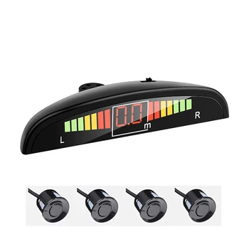 

Auto Parktronic Rear Parking Sensor 4 Sensors LED Display Reverse Sensor Parking System Backup Buzzer Alarm 12V