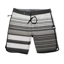 Высококачественные растягивающиеся мужские полосатые шорты для катания на доске из спандекса, быстросохнущие пляжные шорты для серфинга