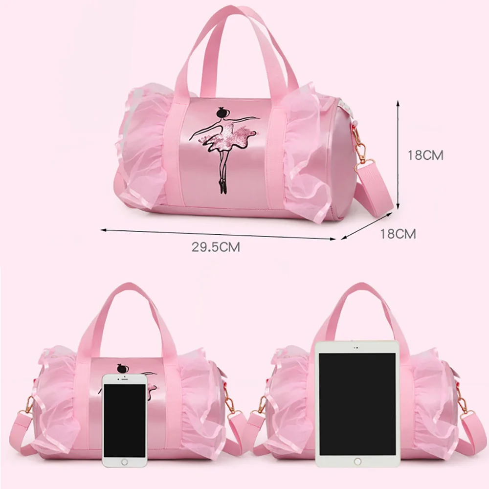 Ballet Dance Bags Pink Girls Sports Dance Kids Backpack Baby Barrels Package Bag Costume Clothes Shoes Dress Handbag