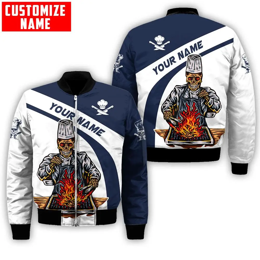 Männer Mode Bomber Custom Name Master Chef 3D All Over Gedruckt Winter Zipper Jacke Casual Unisex Harajuku Streetwear Mantel FX-05 – Detail 12