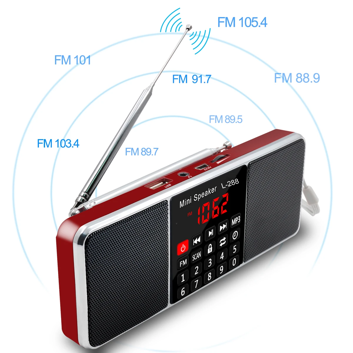 Lefon, портативный fm-радио приемник, динамик, стерео MP3-плеер, поддержка TF карты, usb-накопитель, светодиодный дисплей, отключение времени, портативные радиоприемники