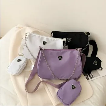 

2020 Early Spring New Retro Style Crescent All-match Black Chain Underarm Baguette Shoulder Messenger Bag Female Crossbody Bag