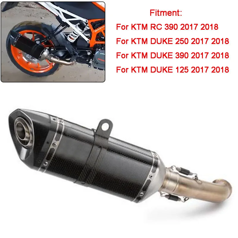 Глушитель выхлопной трубы средней длины из нержавеющей стали для KTM DUKE 125 250 390 Duke RC