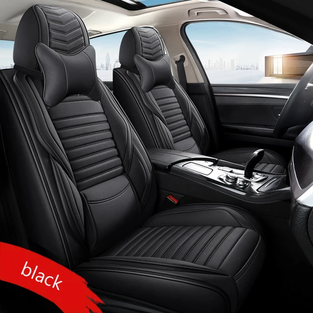 $ Splicing leather Car seat covers for Kia K2 K3 K3S K4 K5 KX3 KX5 KX7 VQ Sorento Sportage Optima four seasons universal cover