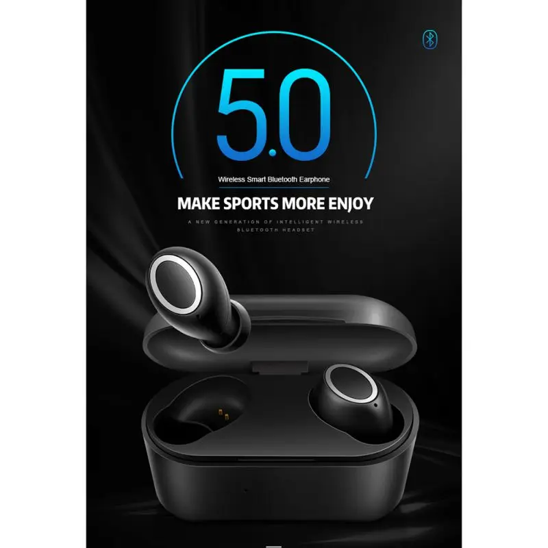 New Bluetooth 5 0 Earbuds With Charging Case TWS Wireless Sports Touch Earphone Built in HD Microphone