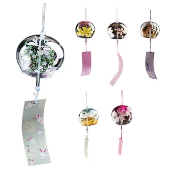 

Creative Japanese Handmade Glass Painting and Wind Chimes Door Decoration Gift for Girls Style 5