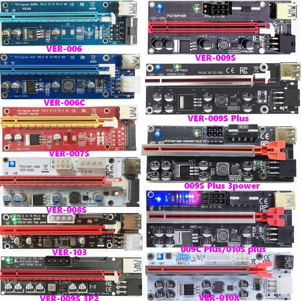 PCI-E 1X до 16X светодиодная карта расширения PCI Express PCIe GPU удлинитель кабеля адаптера