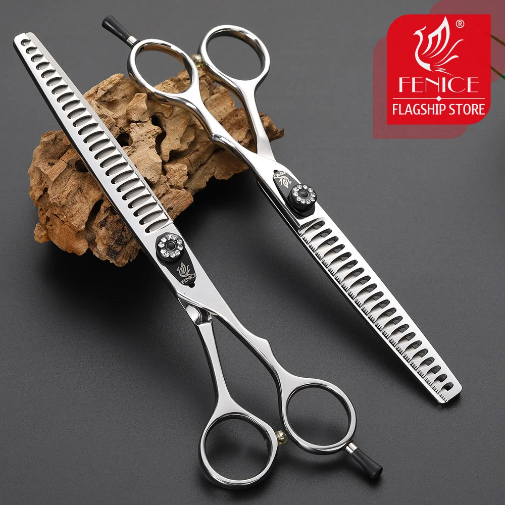 

Fenice 7/7.5 inch High-end Professional Pet Dog Grooming Scissors Thinning Shears Thinning Rate about 75%