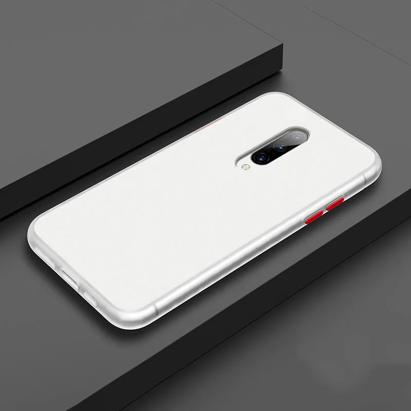 Цветной чехол для OnePlus 7T Pro 7 6T 6 из поликарбоната и мягкого силикона, защитный чехол с кнопками "сделай сам" - Цвет: Translucent