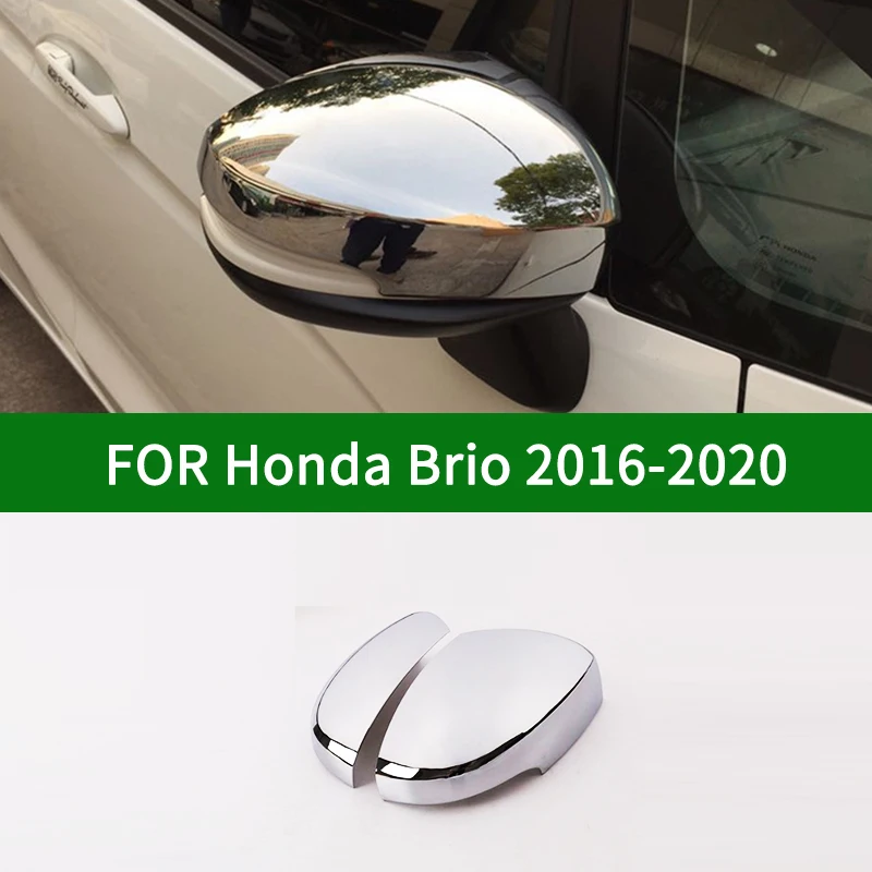 

For Honda Brio 2016-2020 car Rearview mirror cover trim, accessories chrome silver Side Turn Signal Mirror Covers 2017 2018 2019