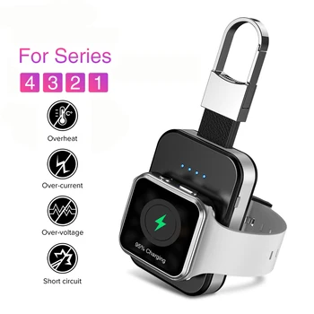 

QI Wireless Charger for Apple Watch band 5 4 iWatch 3 2 1 Portable smart watch External battery Pack power bank Key Chain