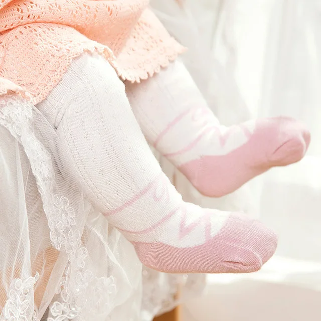 Children baby infant pantyhose kids girls Tights Newborns Knitted Pantyhose Cotton Warm dance Stocking - Цвет: Розовый