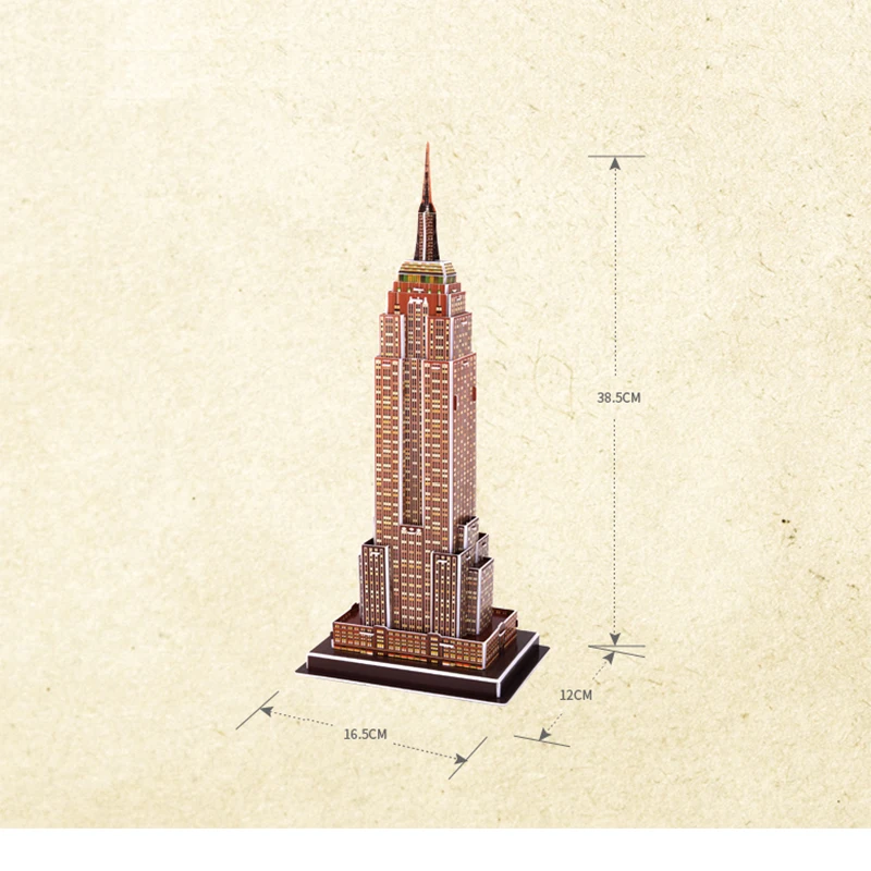 3D модели игрушек кубическая забавная Бумажная модель мозаика игра Empire State Building
