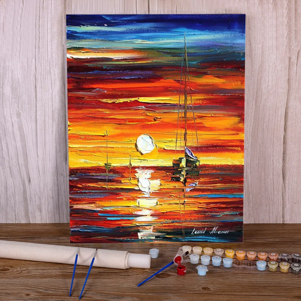 Modern Paint By Numbers Kit Orange Creamsicle Craft Supplies & Tools