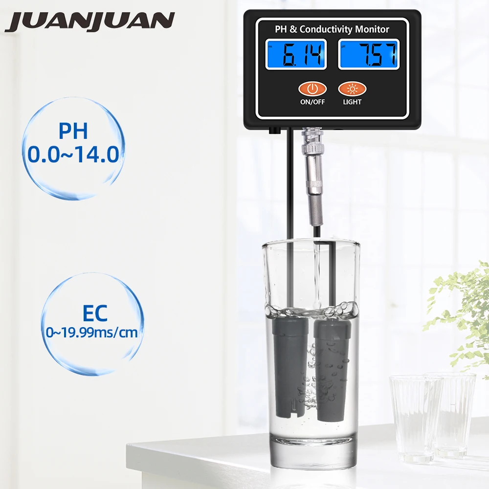PH метр 2 в 1 & EC Измеритель проводимости ATC качество воды реальном времени