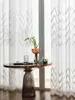 Korean Geometry Pattern Tulle Window Curtain for Living Room, Embroidered Sheer Voile Curtains, Bedroom Treatments, Drape Blind 1