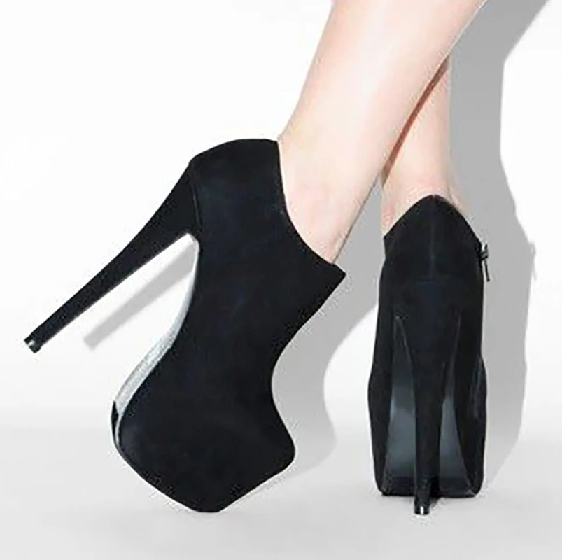 

Ladies High Heel Low-cut Pumps Side-zipper Round-toe Dressing Shoes Party Prom Fashion Dating Evening Casual Court Shoes 254D