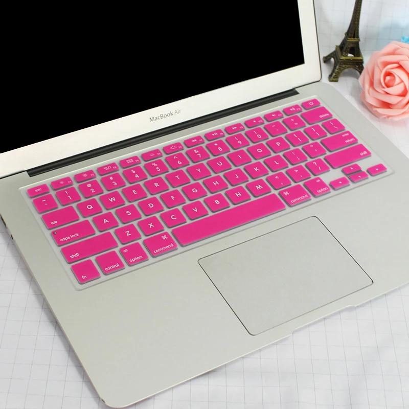 Силиконовый чехол для клавиатуры ЕС, протектор для MacBook Air 11 дюймов A1370 A1465, водонепроницаемый чехол для ноутбука, простая ультра тонкая - Цвет: eu rose