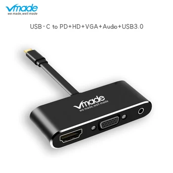 

Vmade 5 in 1 USB C HUB Type C To PD Port UDB 3.0 HDMI Adapter Dock For Samsung S8 Plus / MacBook Pro / Chrombook USB Converter
