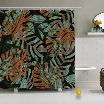 

Abstract Seamless Pattern Bright Tropical Leaves Vector Creative Shower Curtain for Bathroom,72''L x 72''W