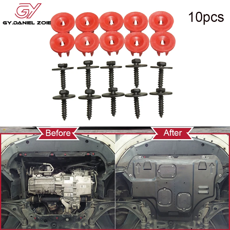 10pcs/set ENGINE UNDERTRAY COVER CLIPS SCREWS BOTTOM SHIELD GUARD FOR