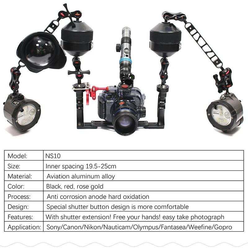NiteScuba поднос с ручкой для дайвинга держатель камеры Go Pro tg5 rx100 nauticam чехол