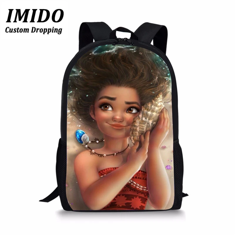 IMIDO Kawaii рюкзак с рисунком в африканском стиле, черная школьная сумка с принтом для девочек, детская милая сумка для книг, школьные сумки для девочек-подростков, женский рюкзак - Цвет: WLL3341C
