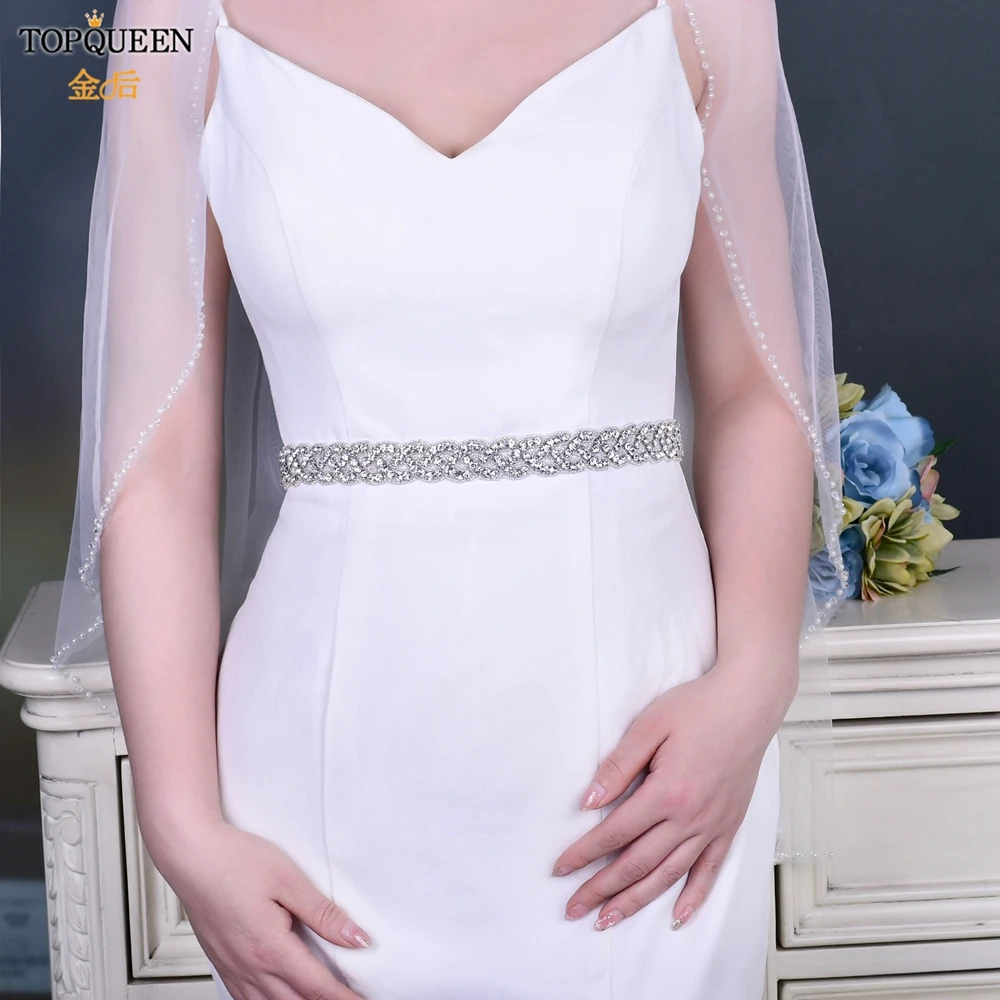 Bridal Waistband Wedding Belt Sash Bridal Rose Gold Rhinestone Applique