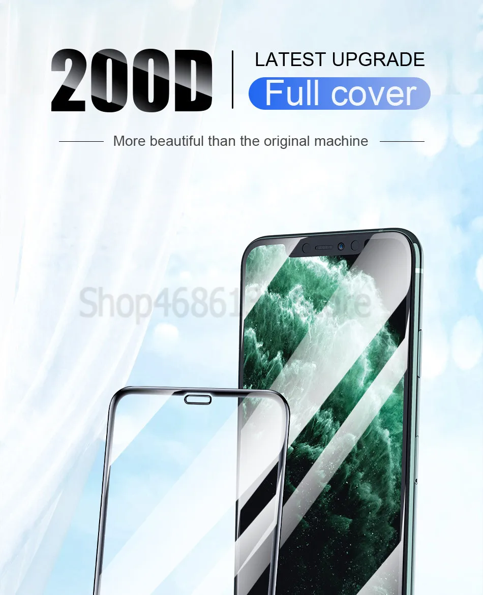 200D полное покрытие из закаленного стекла для iPhone 7 6 6s 8 Plus, Защитное стекло для экрана для iPhone 11 Pro XS Max X XR, защитное стекло