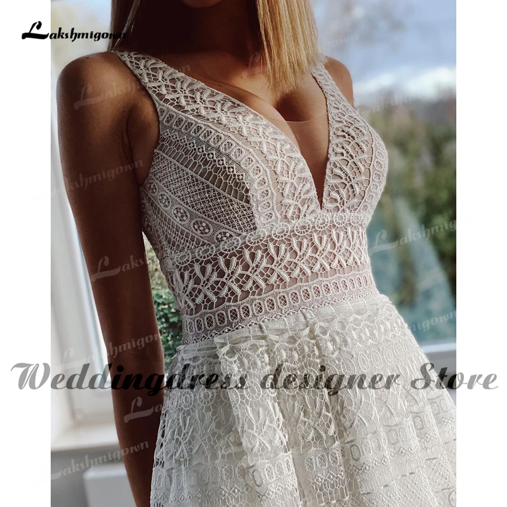 ball gown wedding dress Plus Size Lace Wedding Dresses vestido de novia Boho Bridal Gowns V Neck Backless Elegant Beach A-Line Bridal Dresses beach wedding dresses