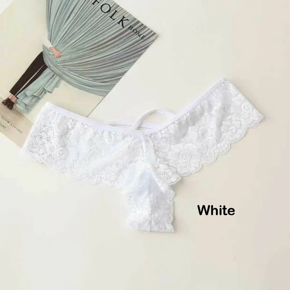 Women's Sexy Lace Low-rise Solid Panties Female Briefs Underwear Cross strap lace Lingerie Thongs G-String