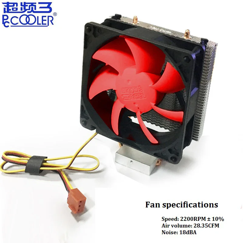 

Pccooler N80 2 copper heatpipe northbridge cooler southbridge cooling Motherboard radiator support installation 80mm CPU fan