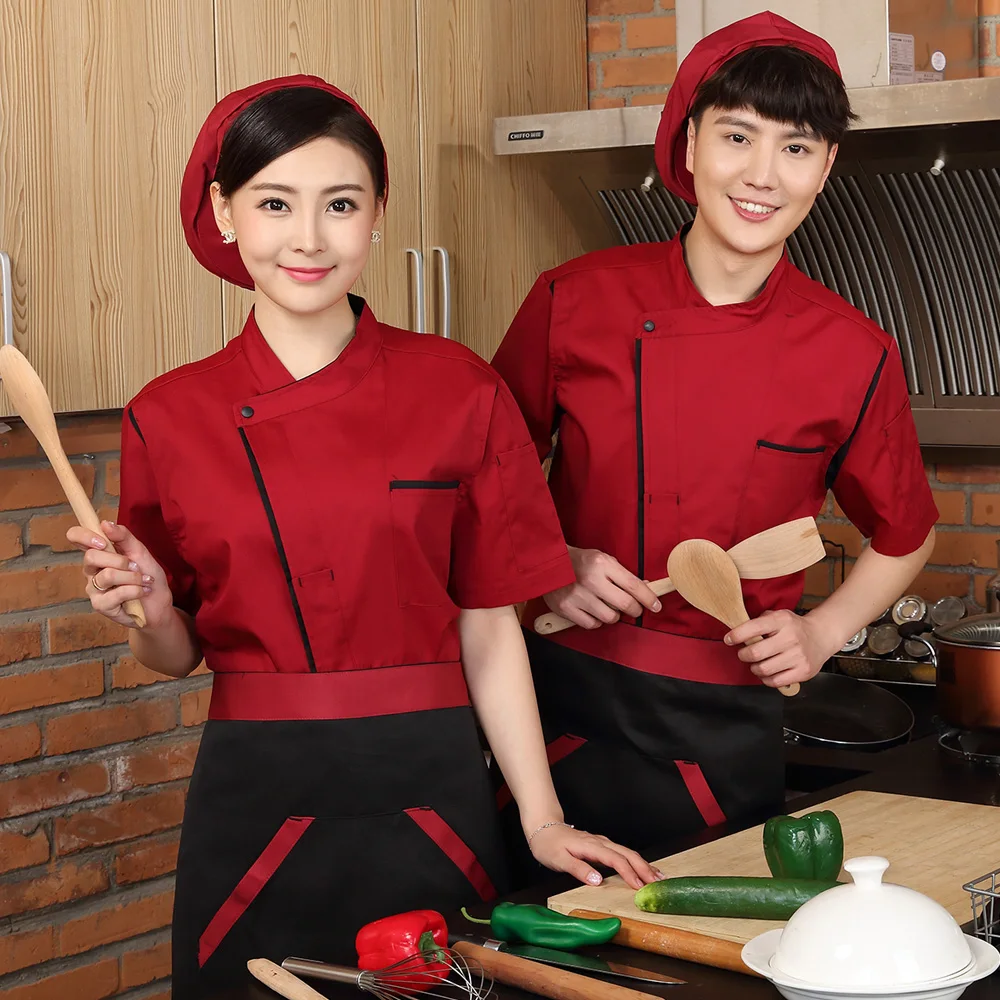 Wholesale Unisex Chef Jackets Hotel Kitchen restaurant uniforms shirts Catering Chef's work clothes Cafe waitress chef coat