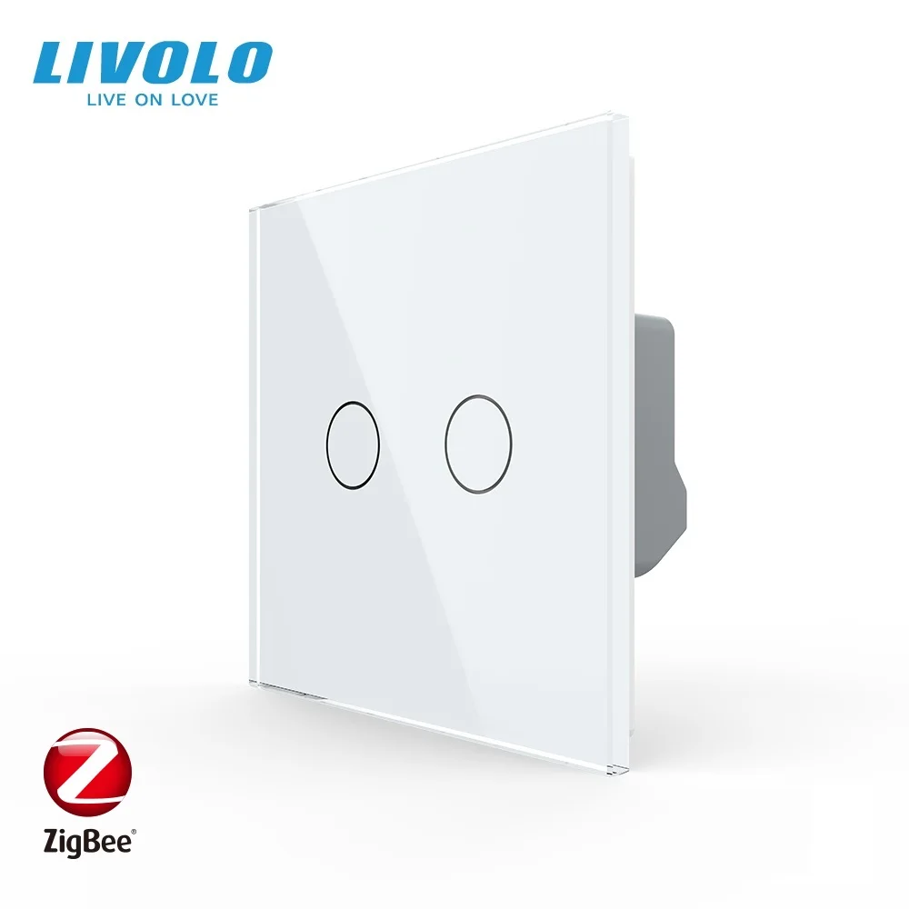 

Livolo EU Standard Two Gang Smart Alexa Google Home Wifi Zigbee Wall Light Touch Switch 80*80mm 220-250V Working with Gateway