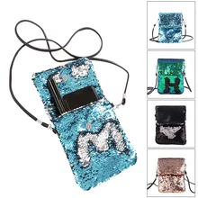 Новые модные женские сумки через плечо с блестками сумка-мешок через плечо мини-сумка для телефона держатель для карт O66