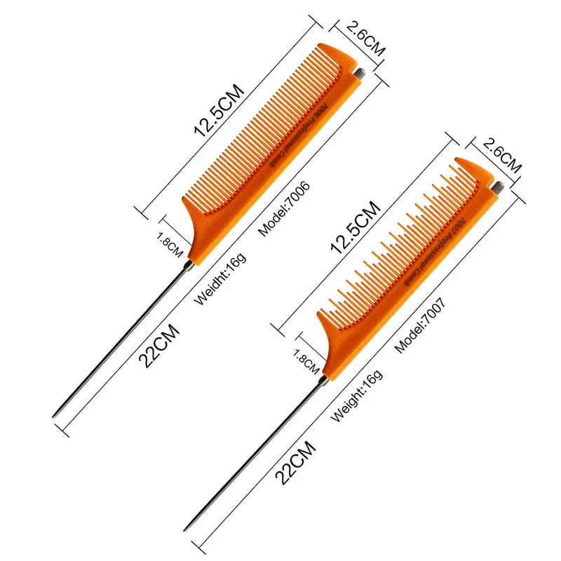 Парикмахерская Стрижка волос телескопическая расческа термостойкая металлическая крысиный хвост расческа Тонкие зубы неправильный дизайн Стильные парикмахерские инструменты