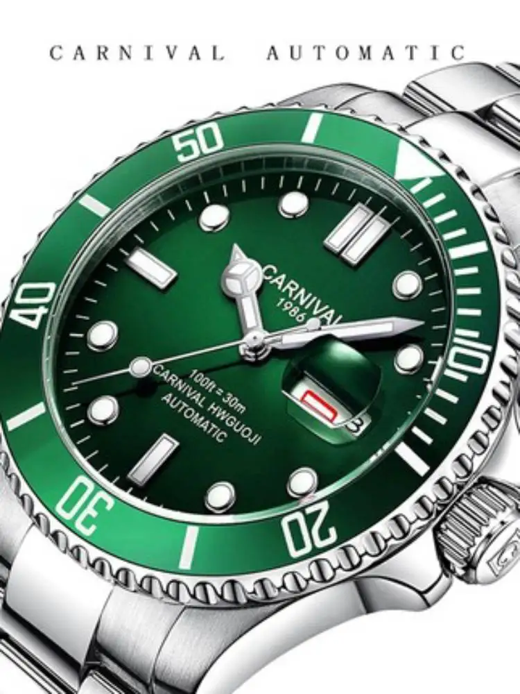 Original Brand Water Ghost Series CARNIVAL Automatic Watches Men Calendar Luminous Mechanical Watch Reloj Hombre Week Waterproof | Наручные
