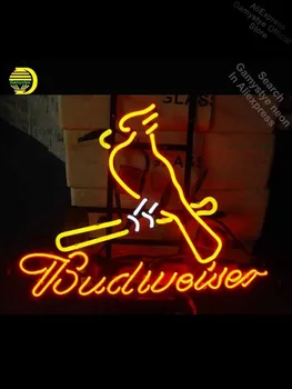 

Neon Sign for BUDWEISER ML Bird Neon Bulb sign handcraft neon light outdoor lighting store Polis Signage Shop Neon Signs For Bar