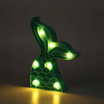 

LED Night Light Plastic Mermaid Tail Mode Decoration with 7 LED Lighting Lamp Independent Suspension Design Beautiful