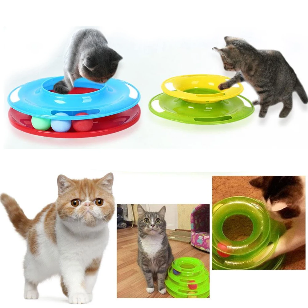 Игрушка для кошек, интеллект, тройные слои, товары для кошек, игрушки для домашних животных, шары, поворотный стол, Красочные