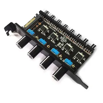 

New PC 8 Channels Fan Hub 4 Knob Cooling Fan Speed Controller for CPU Case HDD VGA PWM Fan PCI Bracket 12V Fan Control Power