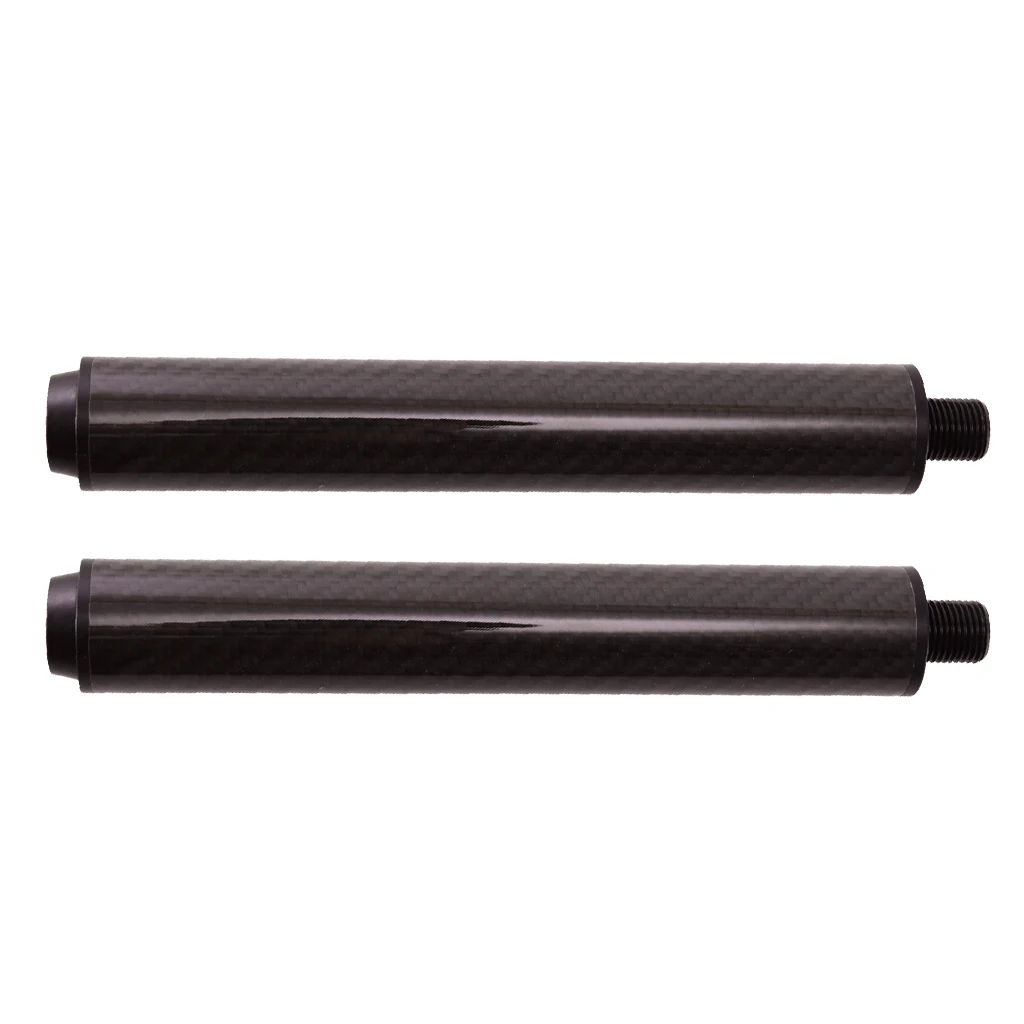 2pcs Carbon Fiber Cue Extension Pool Cue Extender For  Billiards Cue