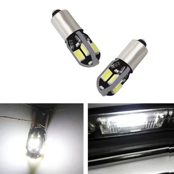 

2pcs/lot BA9S Led 8SMD T4W White CANBUS Led Error Free Interior Car Light Lamp Led Bulb 12V