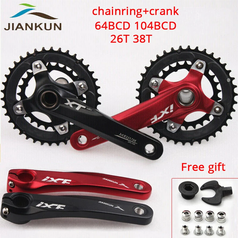UK Single/Double/Triple 104bcd 170mm Chainring MTB Bike Chainset Crank set BB 
