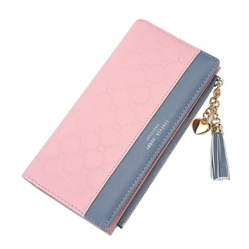 

Luxury Leather Wallet Women Card Holder Zipper Phone Pocket Cute Ladies Purse Long Money Bag Fashion Tassel Women Wallets Clutch