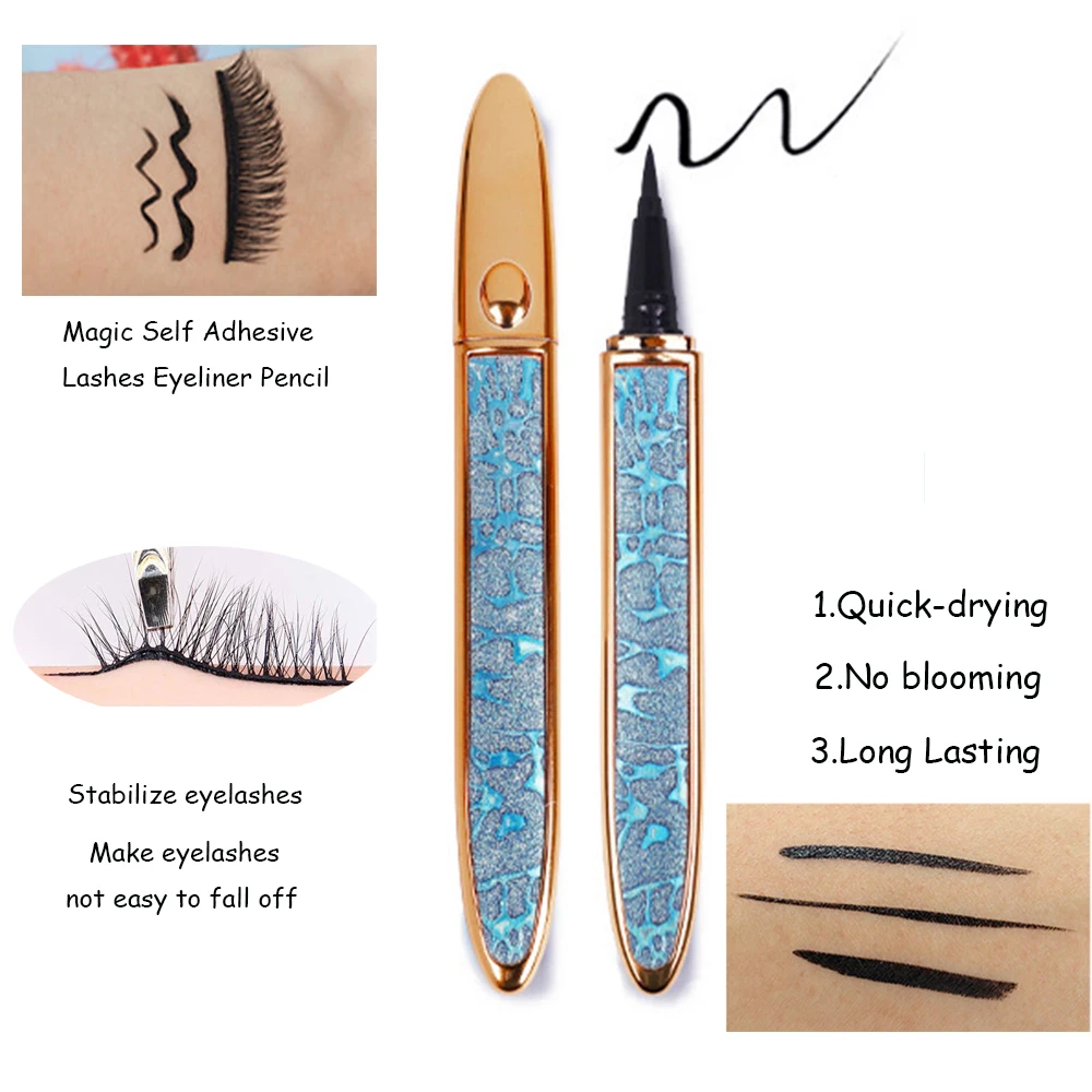 Eyelashes Magic Self Adhesive Liquid Eyeliner Glue Pen Clear Black Brown Eyeliner Long Lasting Waterproof Makeup Eyeliner